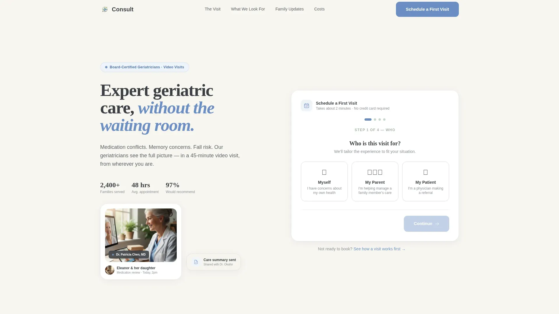 Virtual Consultation Landing Page Template