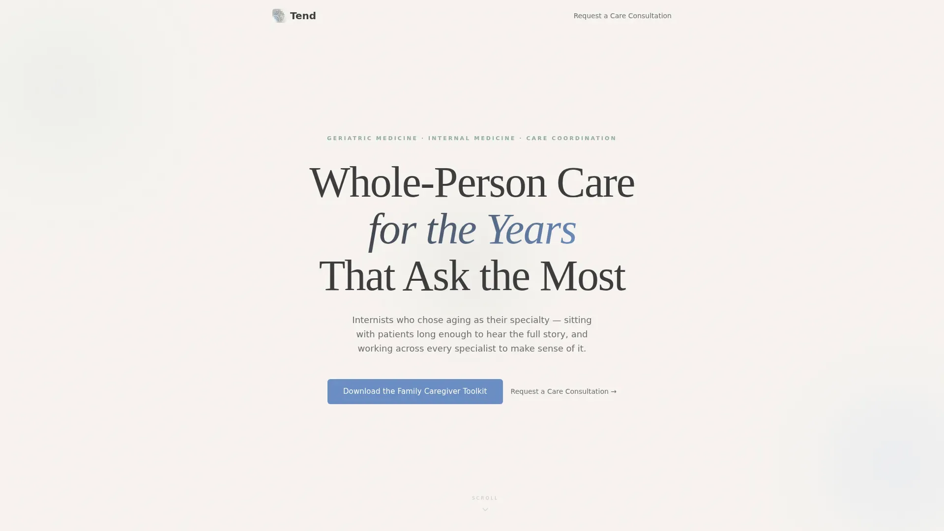 Geriatrics Clinic Landing Page Template | Soft Mist