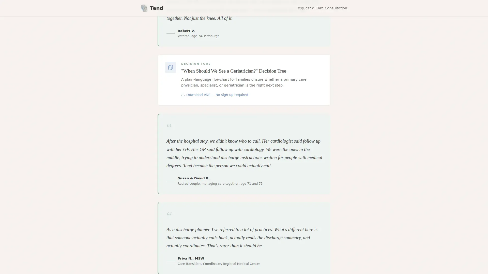 Geriatrics Clinic Landing Page Template | Soft Mist