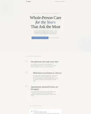 Geriatrics Clinic Landing Page Template | Soft Mist