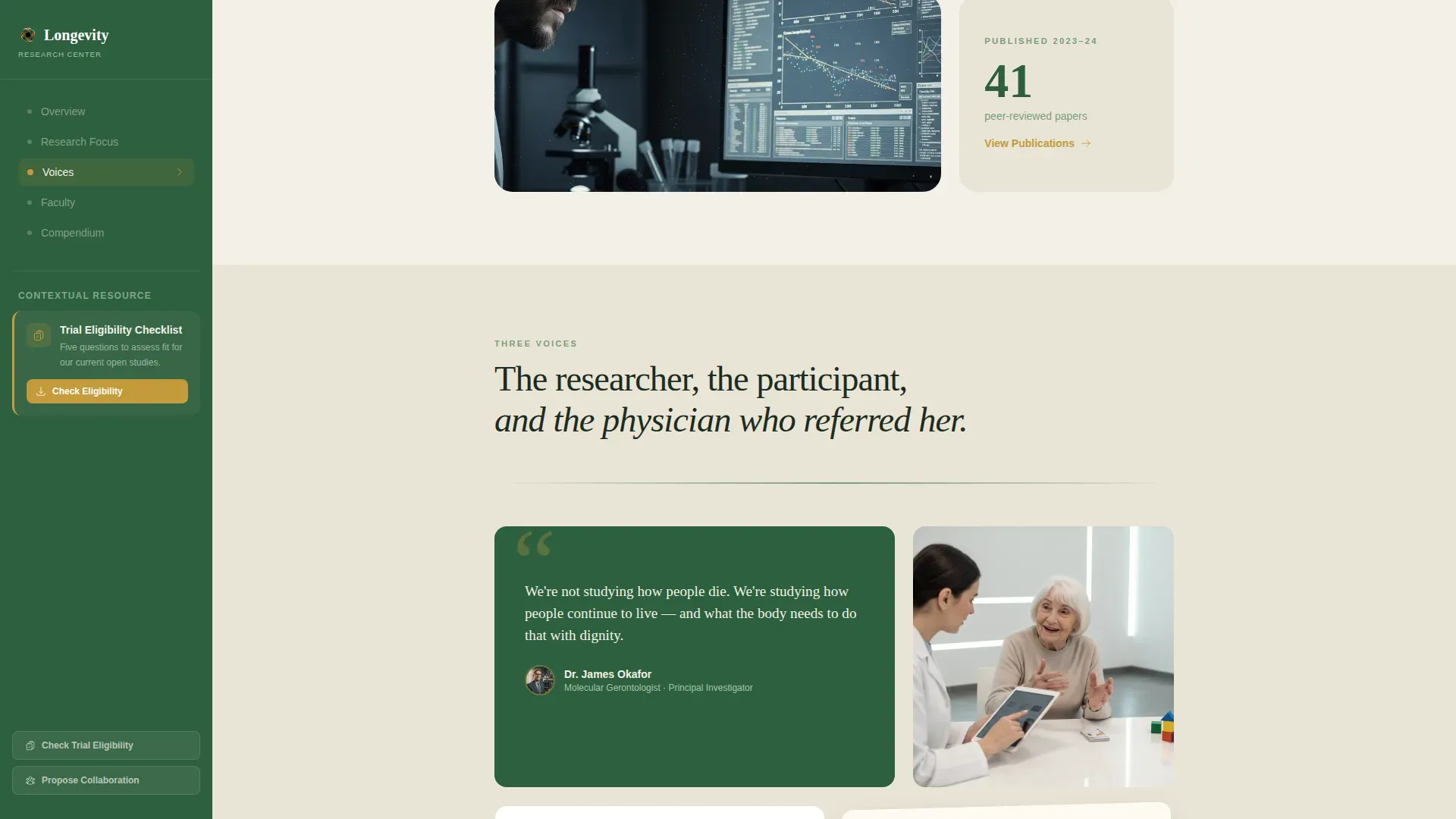 Research Center Landing Page Template