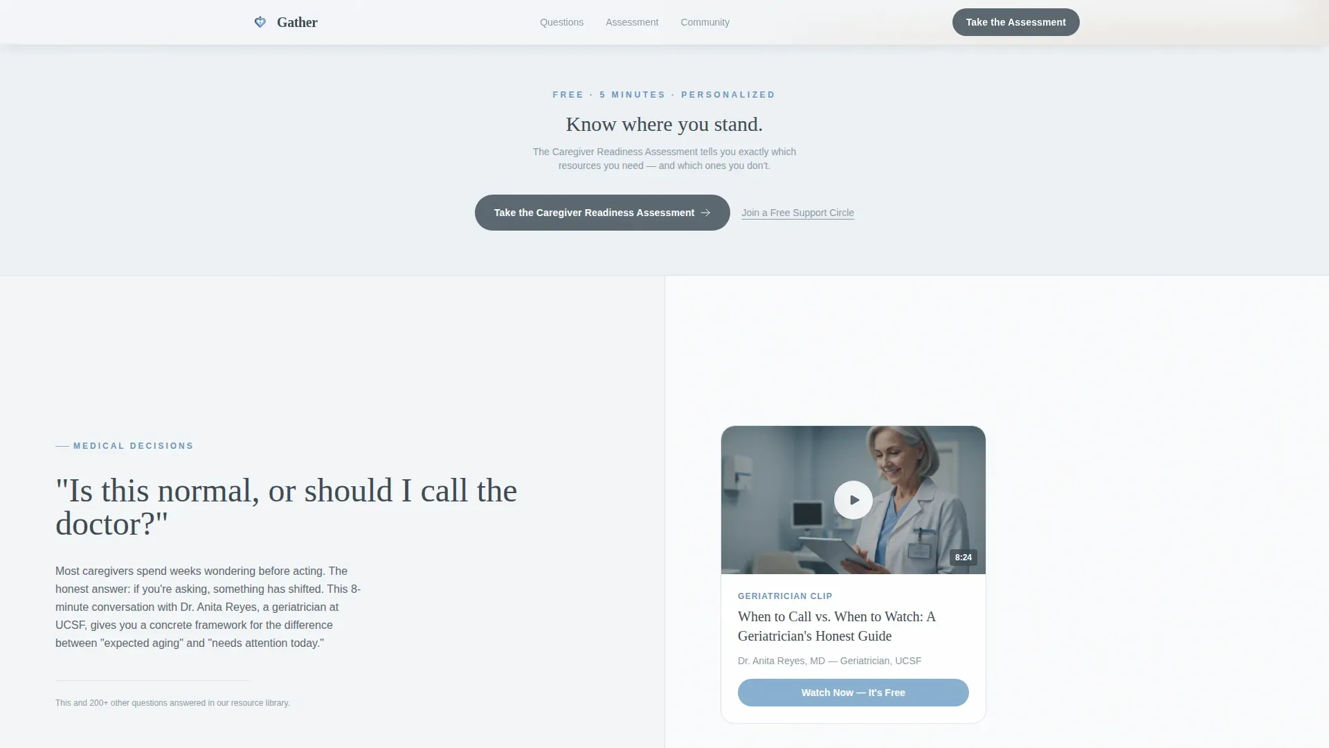 Geriatrics Support Community Landing Page Template