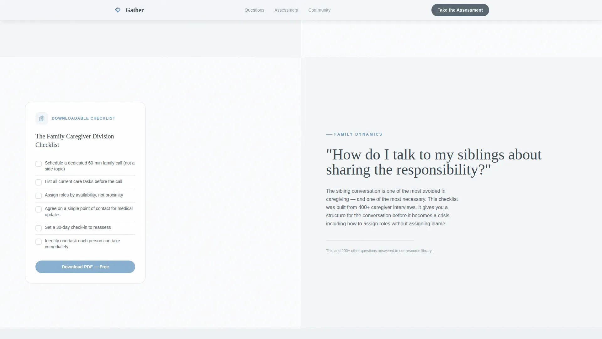 Geriatrics Support Community Landing Page Template