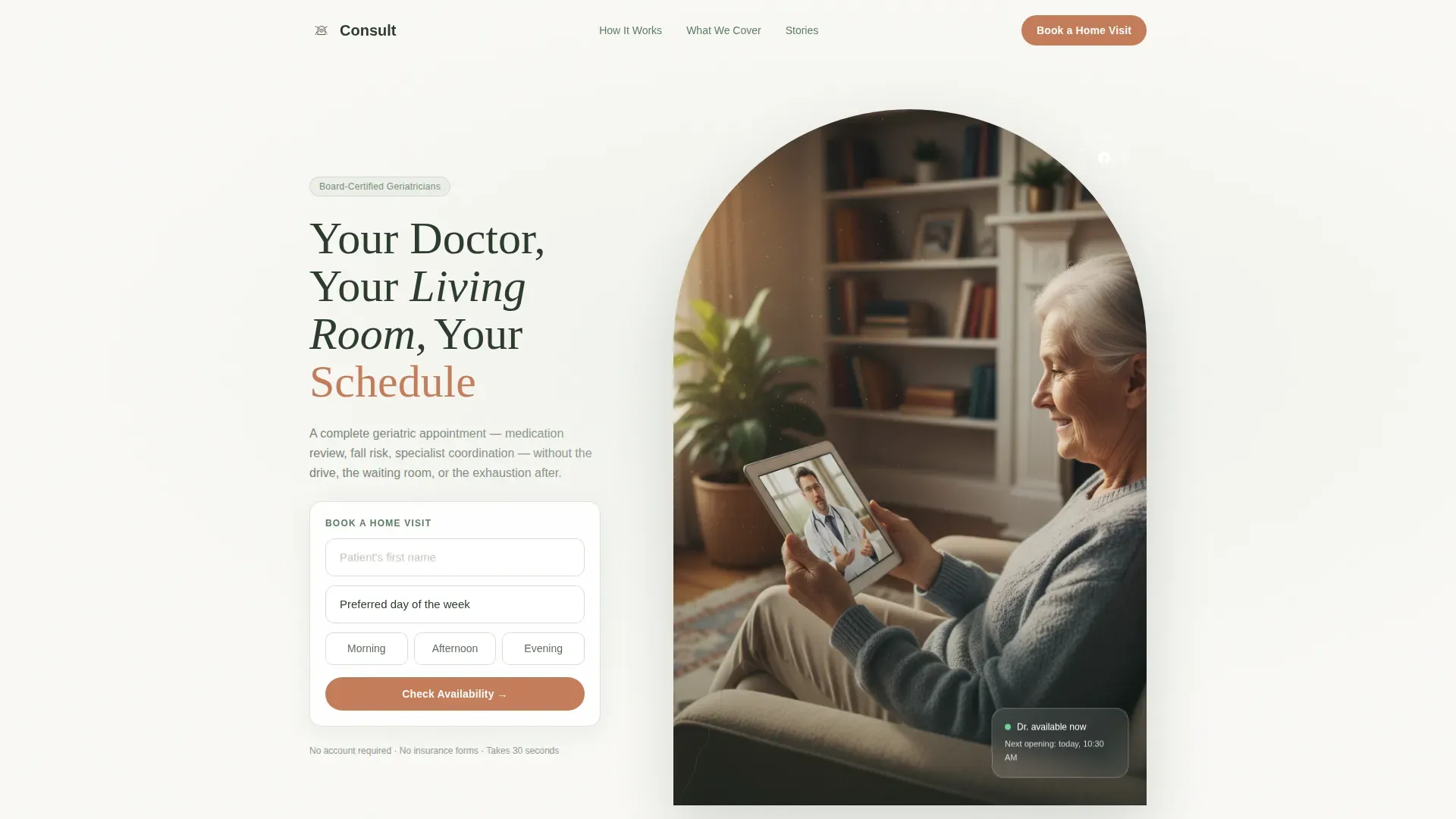 Geriatric Telehealth Landing Page Template