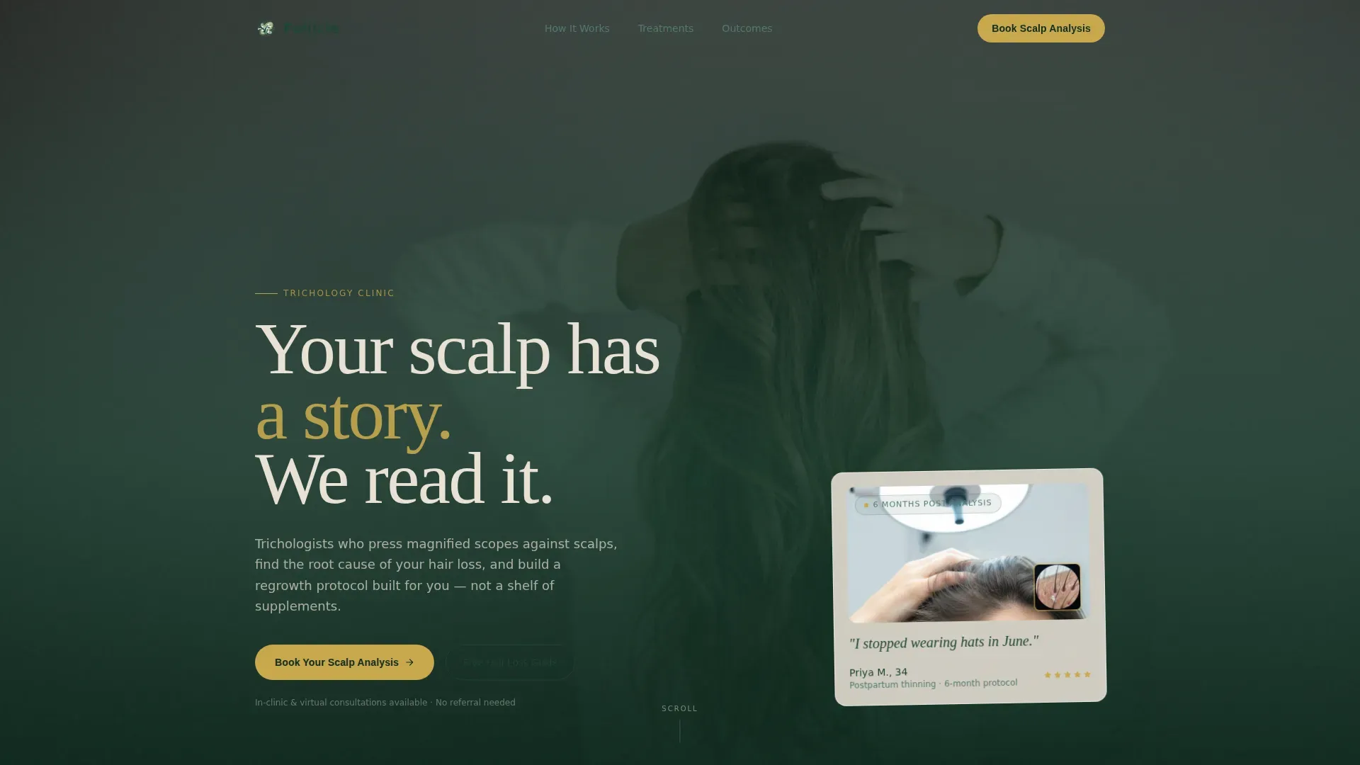 Hair Loss & Trichology Clinic Landing Page Template