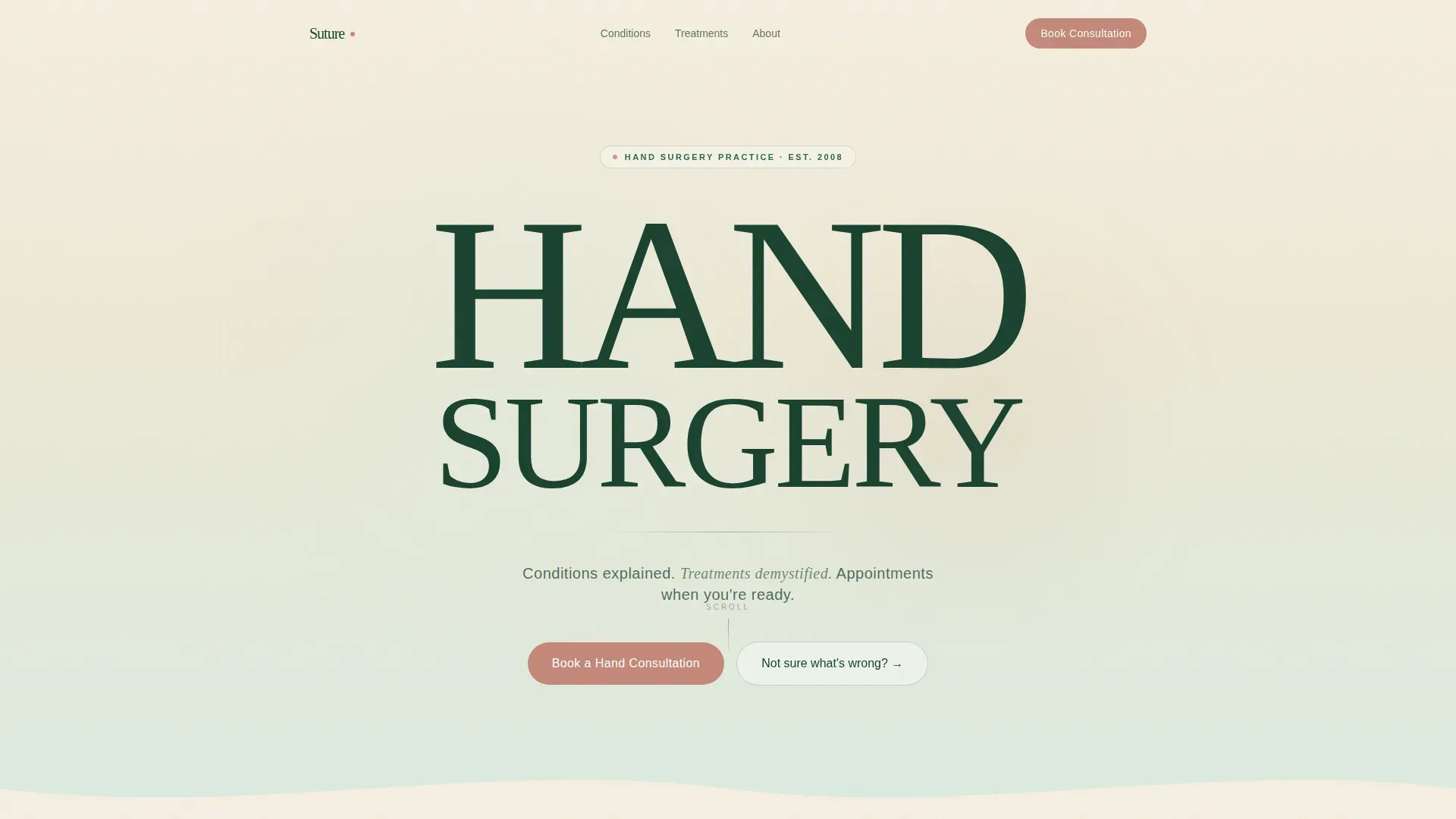 Hand Surgery Landing Page Template
