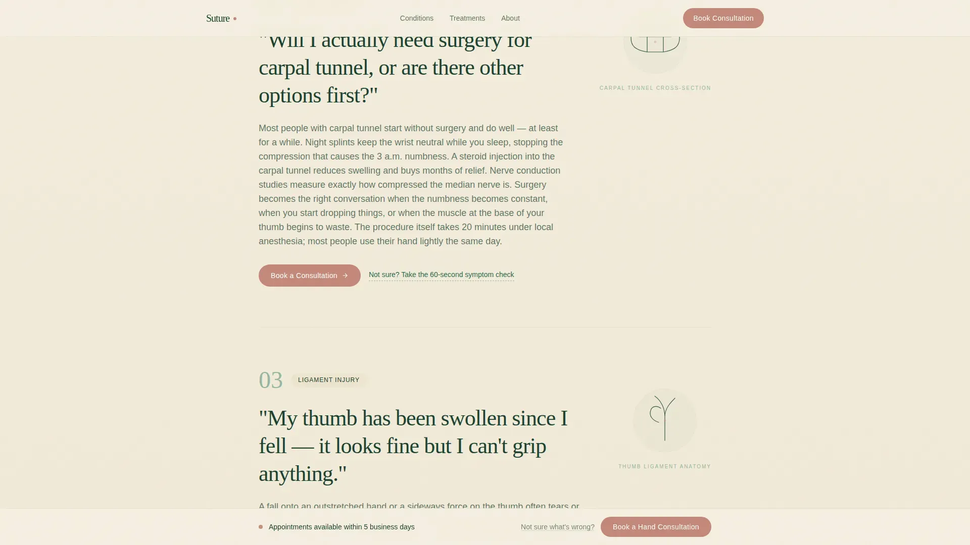 Hand Surgery Landing Page Template