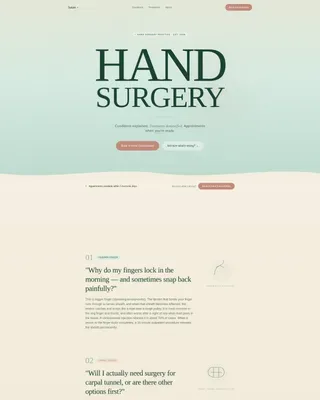 Hand Surgery Landing Page Template
