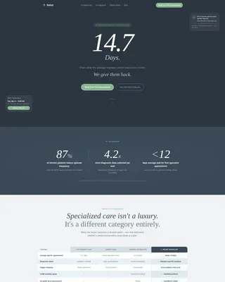 Headache & Migraine Clinic Comparison Table Landing Page