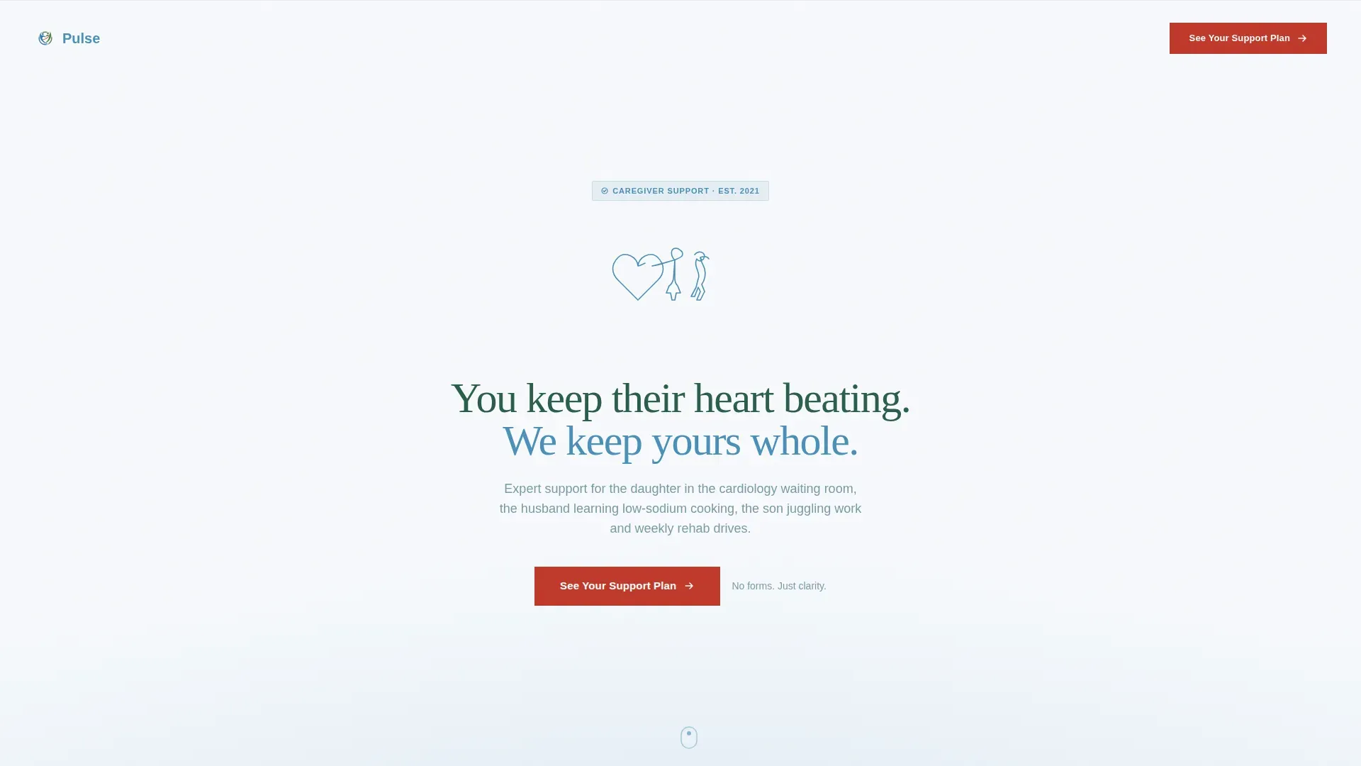 Heart Disease Caregiver Support Landing Page Template