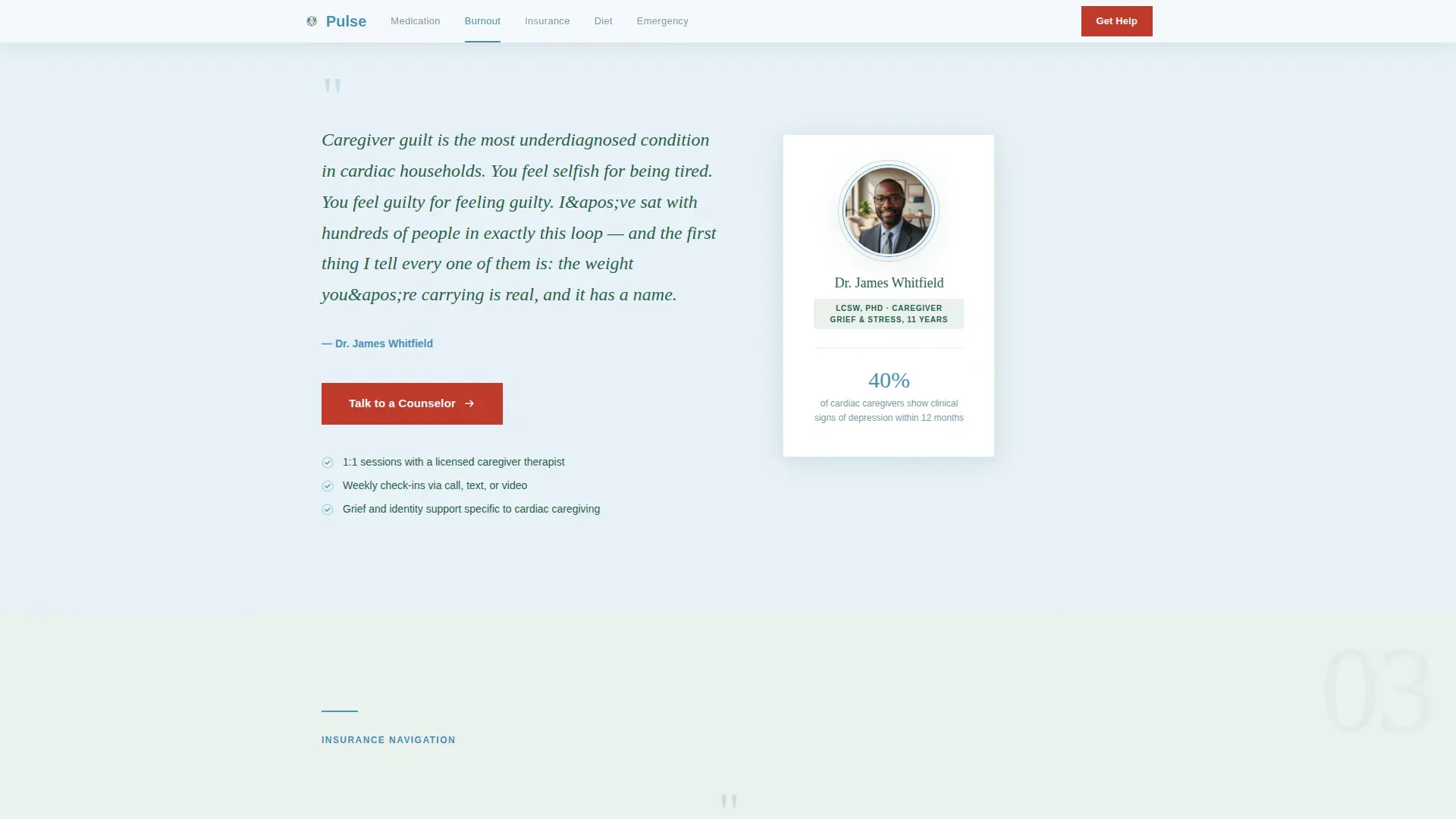 Heart Disease Caregiver Support Landing Page Template