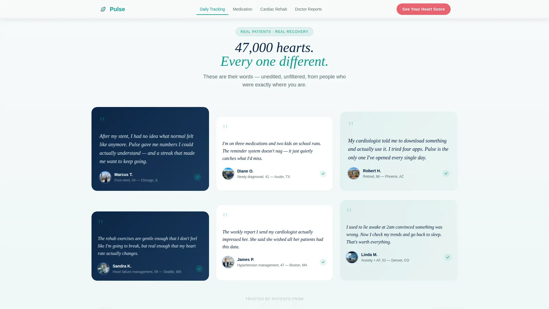 Heart Disease Digital Therapy App Landing Page