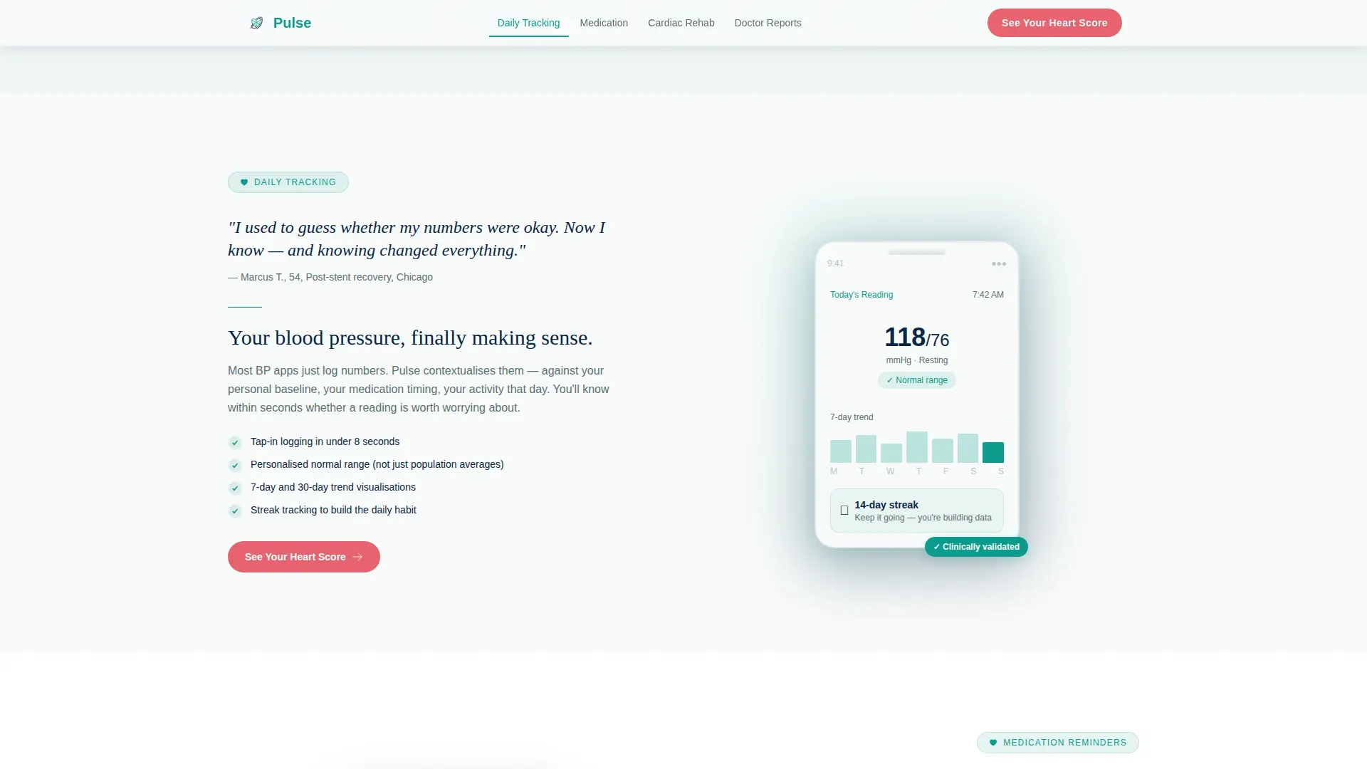 Heart Disease Digital Therapy App Landing Page