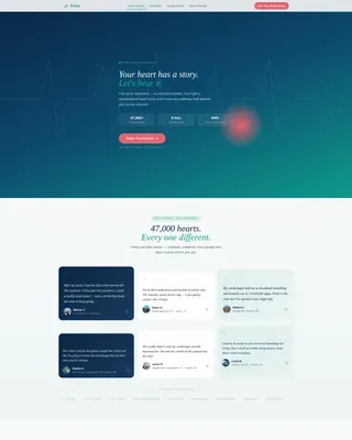 Heart Disease Digital Therapy App Landing Page