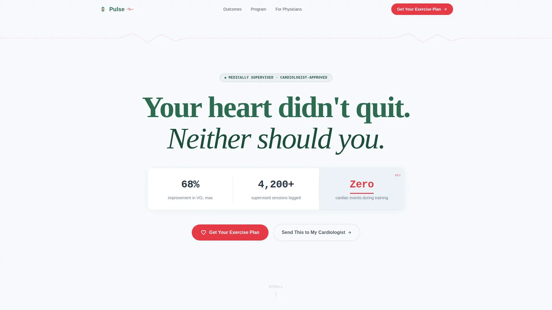 Heart Disease Exercise Program Landing Page Template