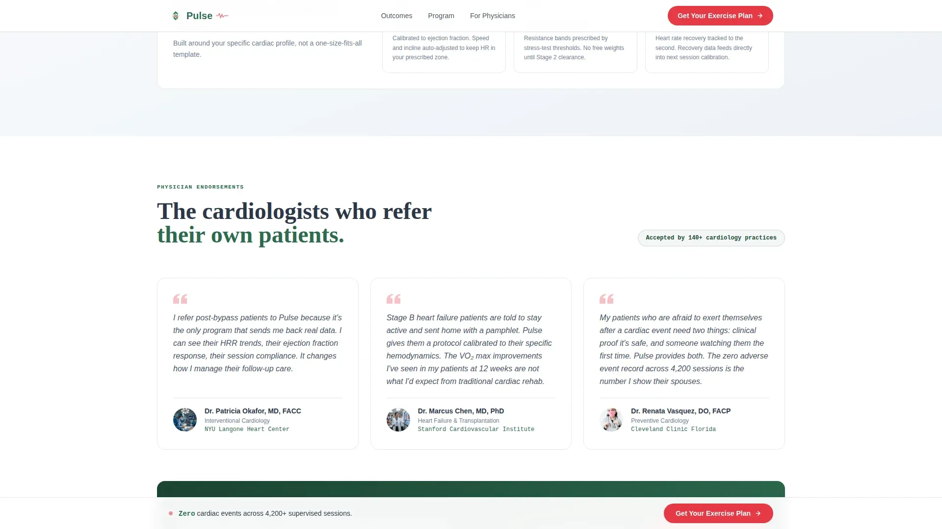 Heart Disease Exercise Program Landing Page Template