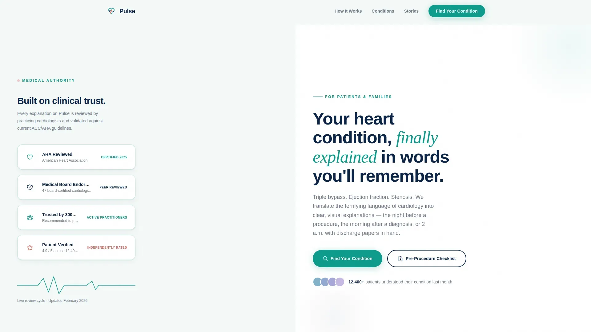 Heart Disease Patient Education Landing Page Template
