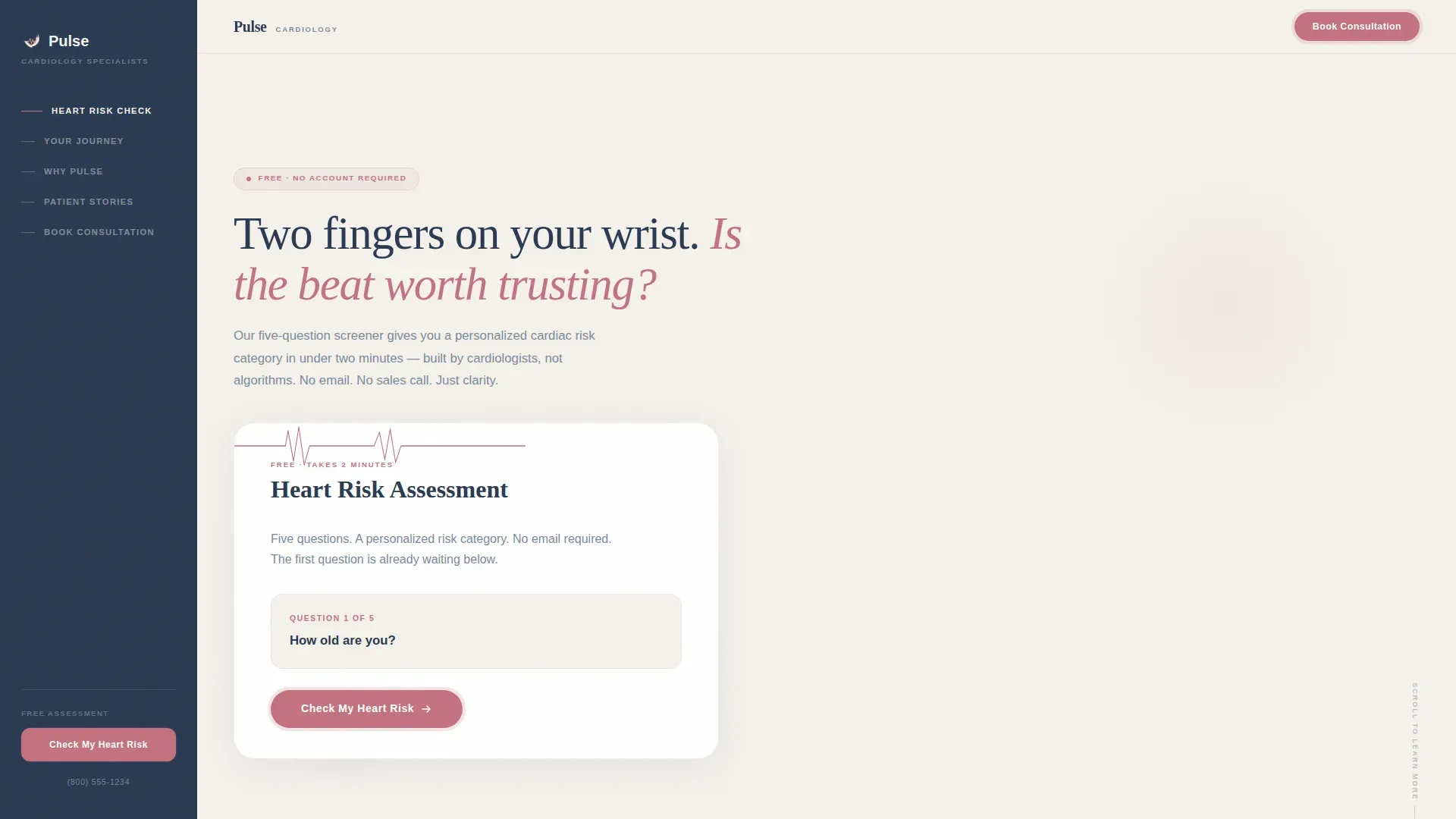 Heart Disease Specialist Clinic Landing Page Template