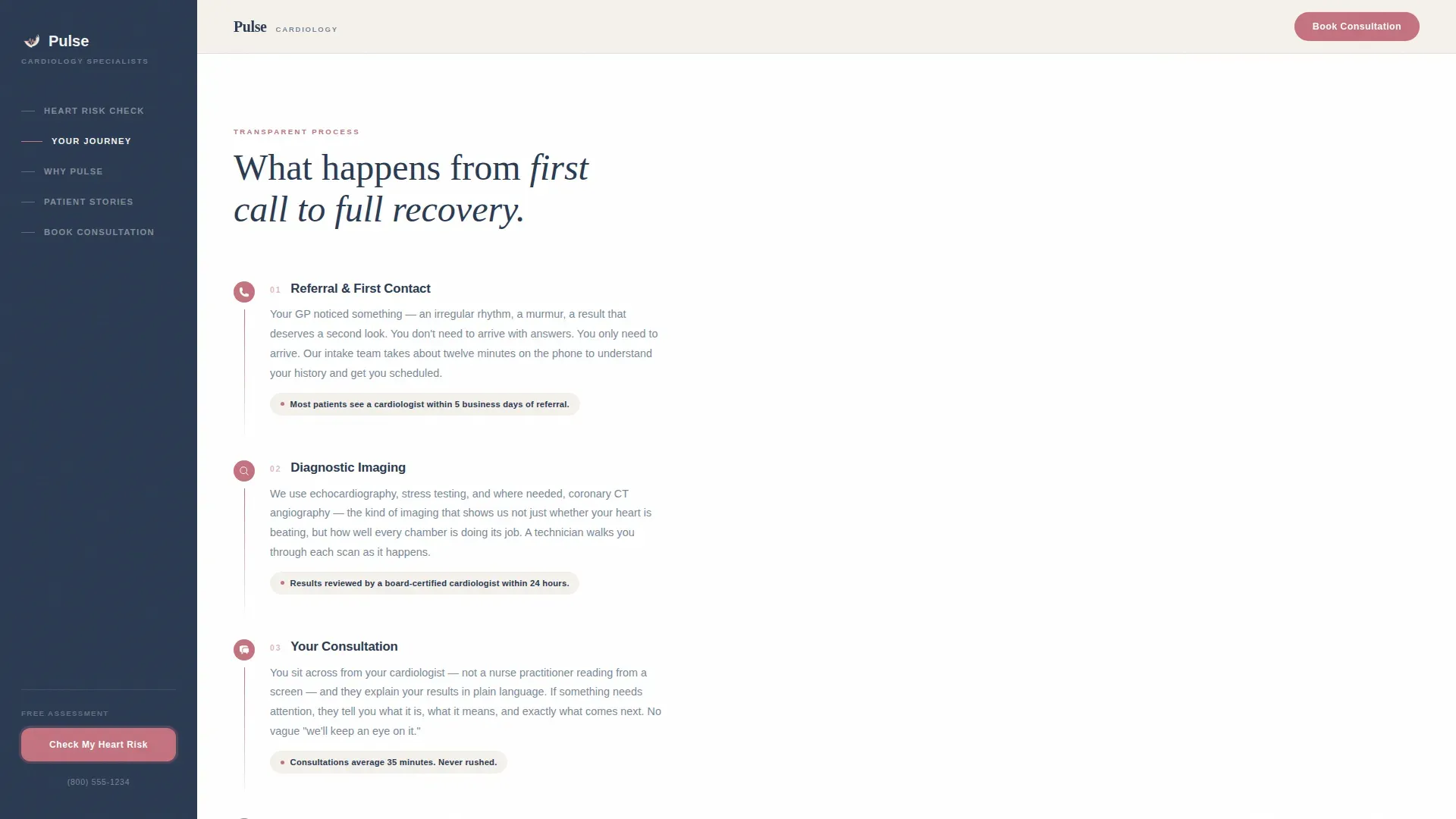 Heart Disease Specialist Clinic Landing Page Template
