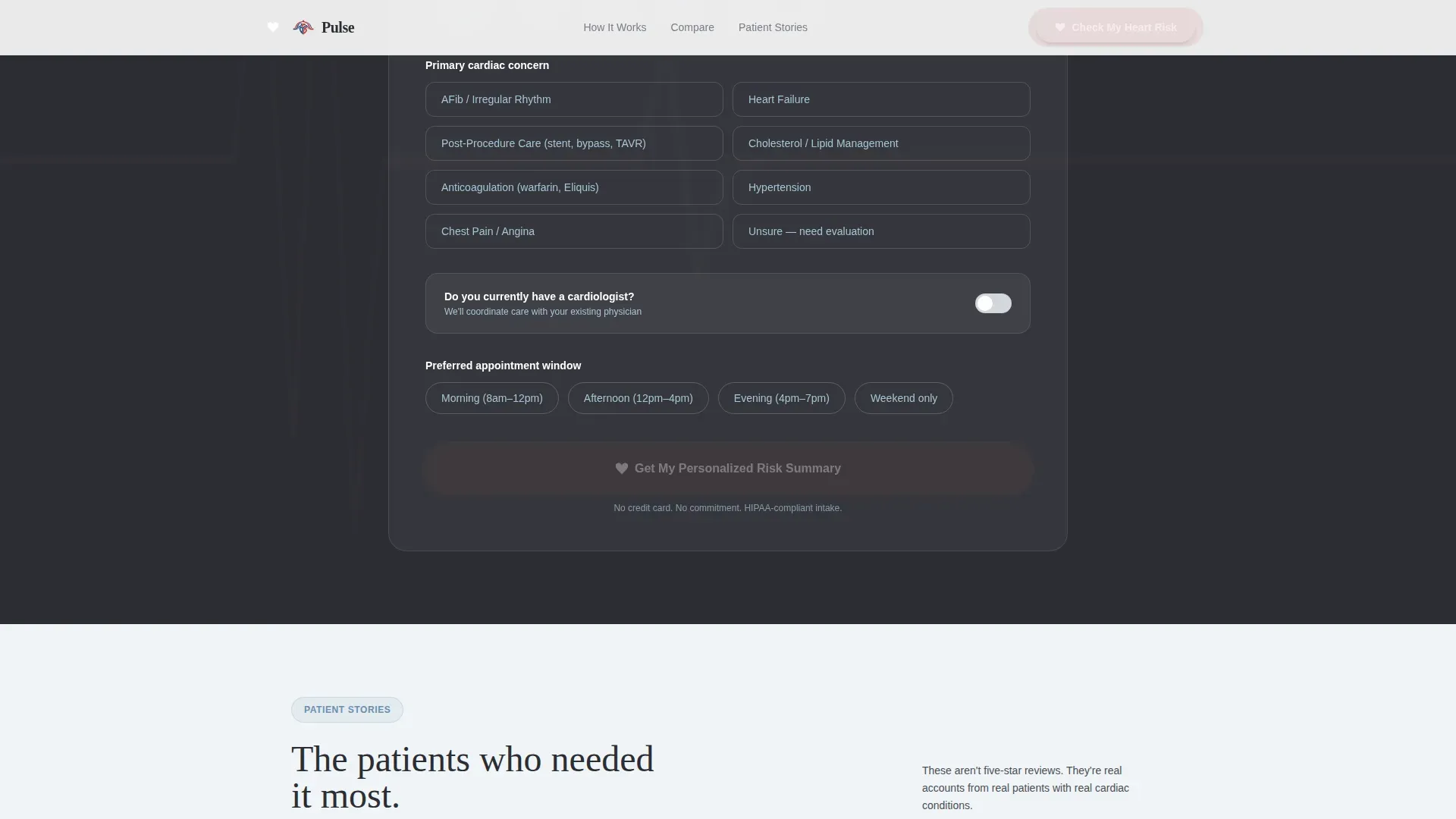 Heart Disease Telehealth Landing Page Template
