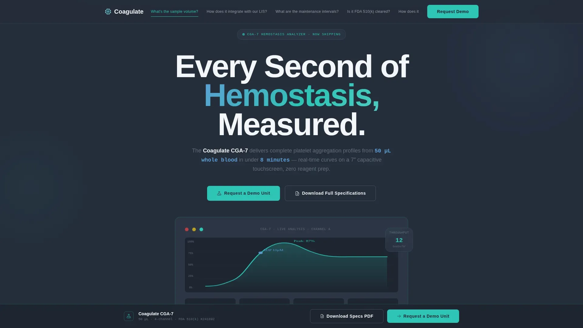 Hematology Medical Device Landing Page Template