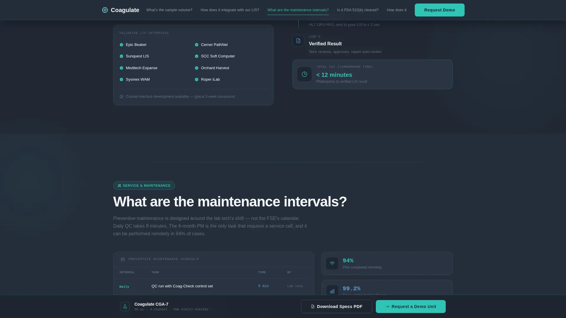 Hematology Medical Device Landing Page Template