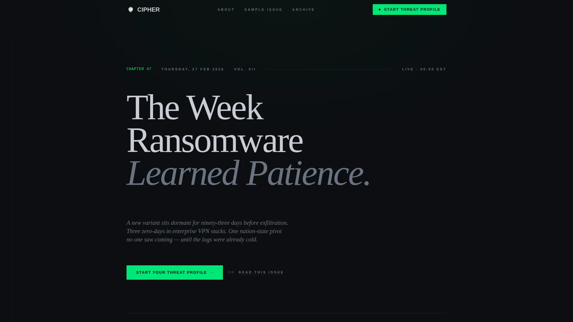 Cybersecurity Newsletter Blog Website Template