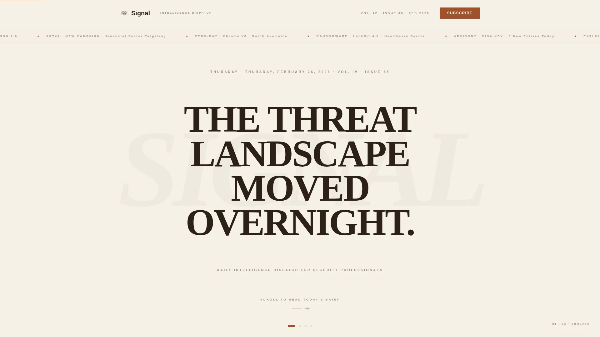 Cybersecurity Newsletter Professional Website Template