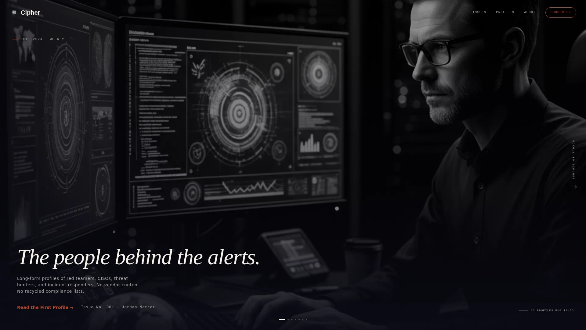 Cybersecurity Newsletter Specialist Blog Website Template