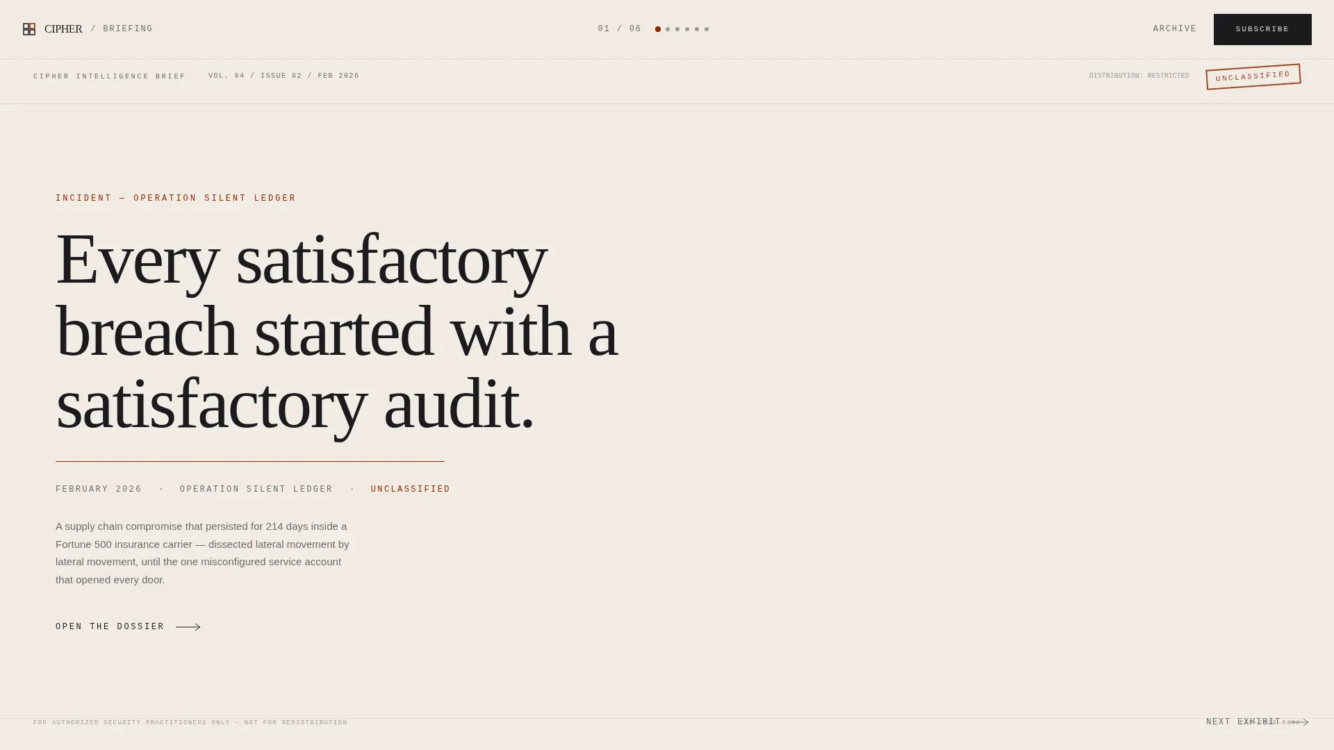 Cybersecurity Monthly Briefing Landing Page Template
