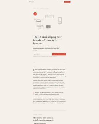 Editorial D2C Newsletter Landing Page Template