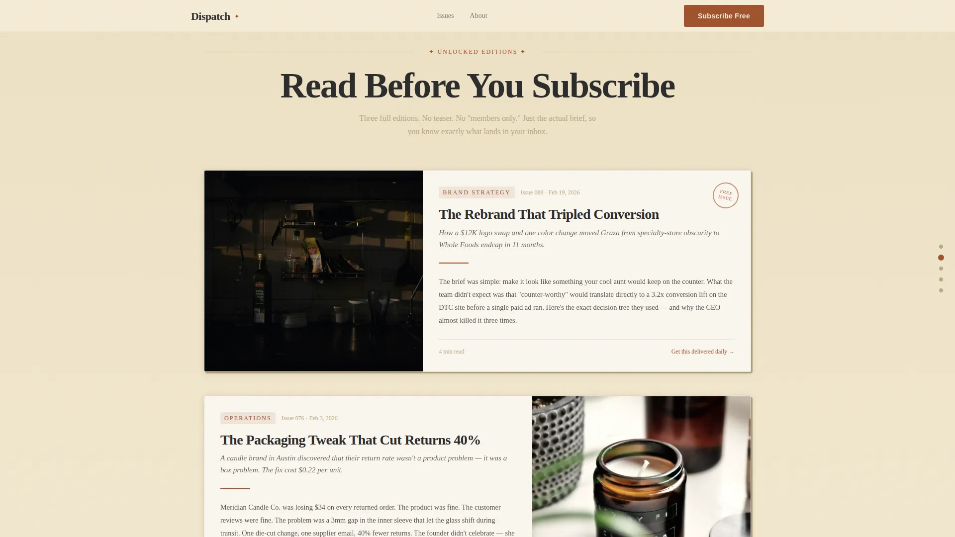 D2C & Brand Newsletter Booking Website Template
