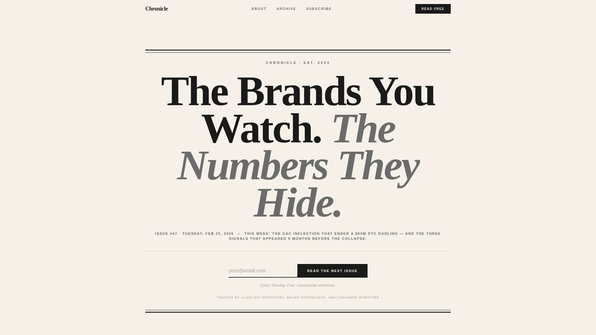 D2C Brand Newsletter Landing Page Template