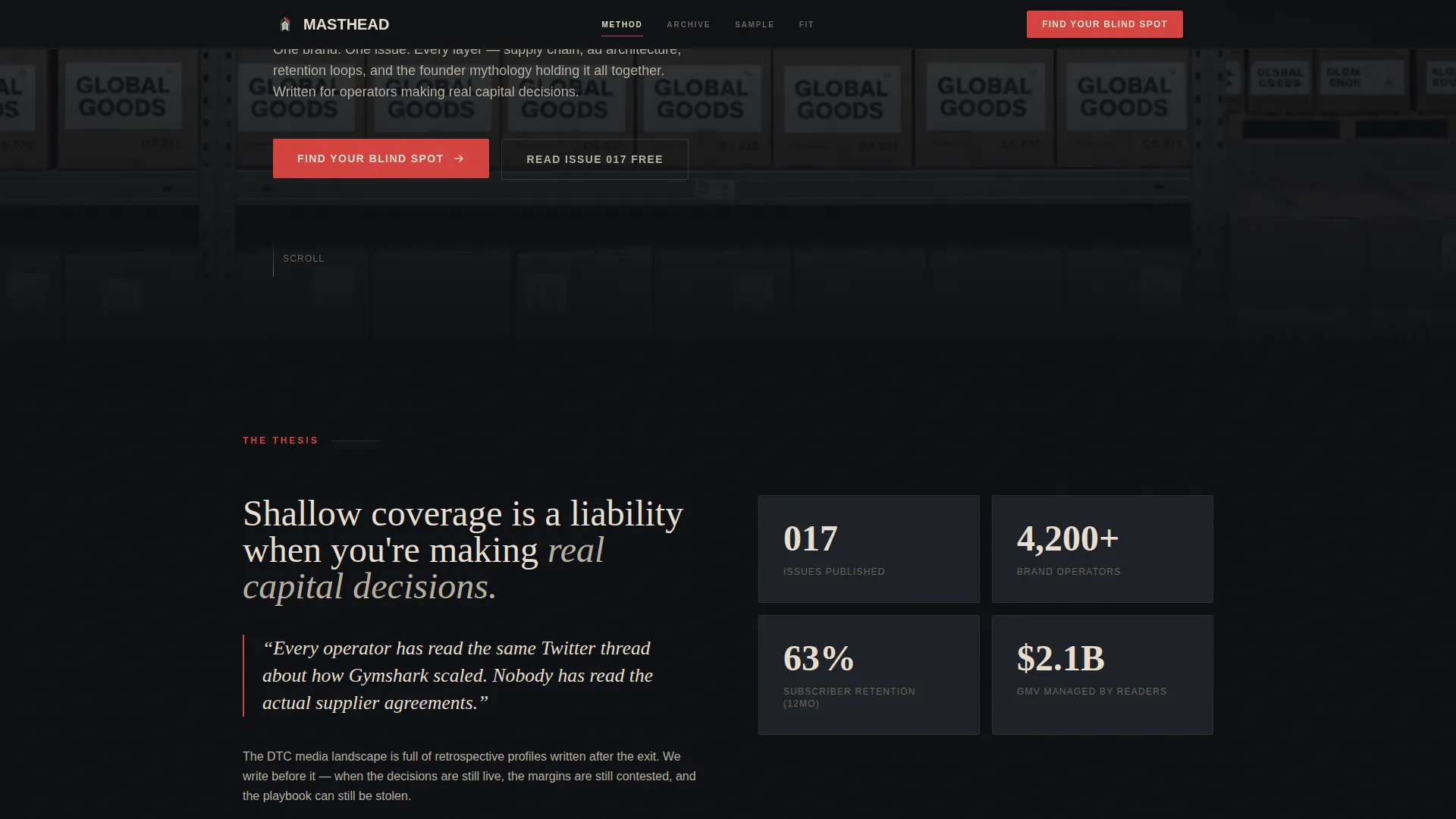 D2C Brand Intelligence Landing Page Template