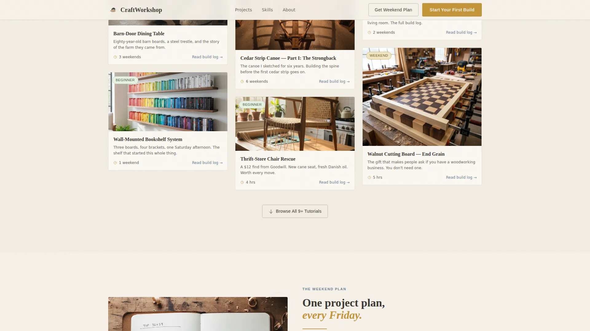 Heritage Woodworking Blog Landing Page Template