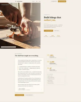 Heritage Woodworking Blog Landing Page Template