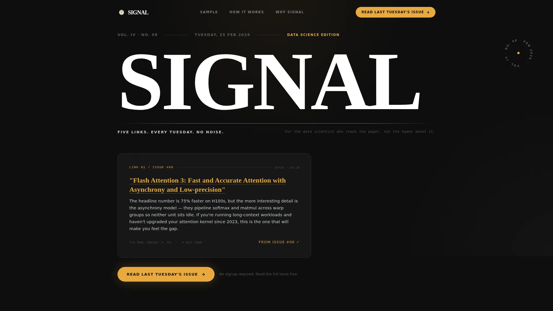 Curated Data Science Newsletter Landing Page Template