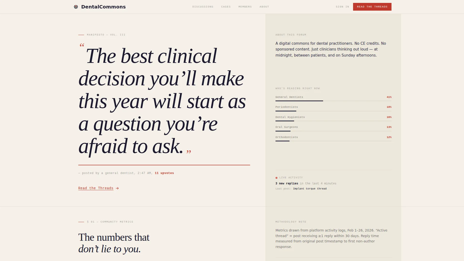 Dental Community Forum Landing Page Template