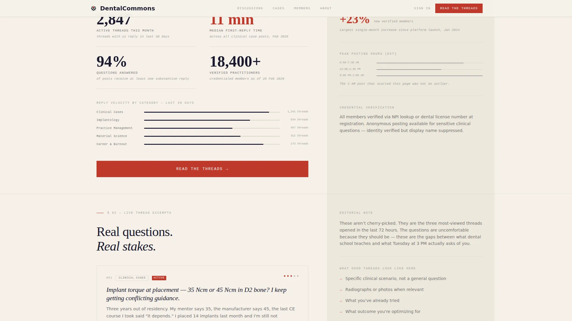 Dental Community Forum Landing Page Template