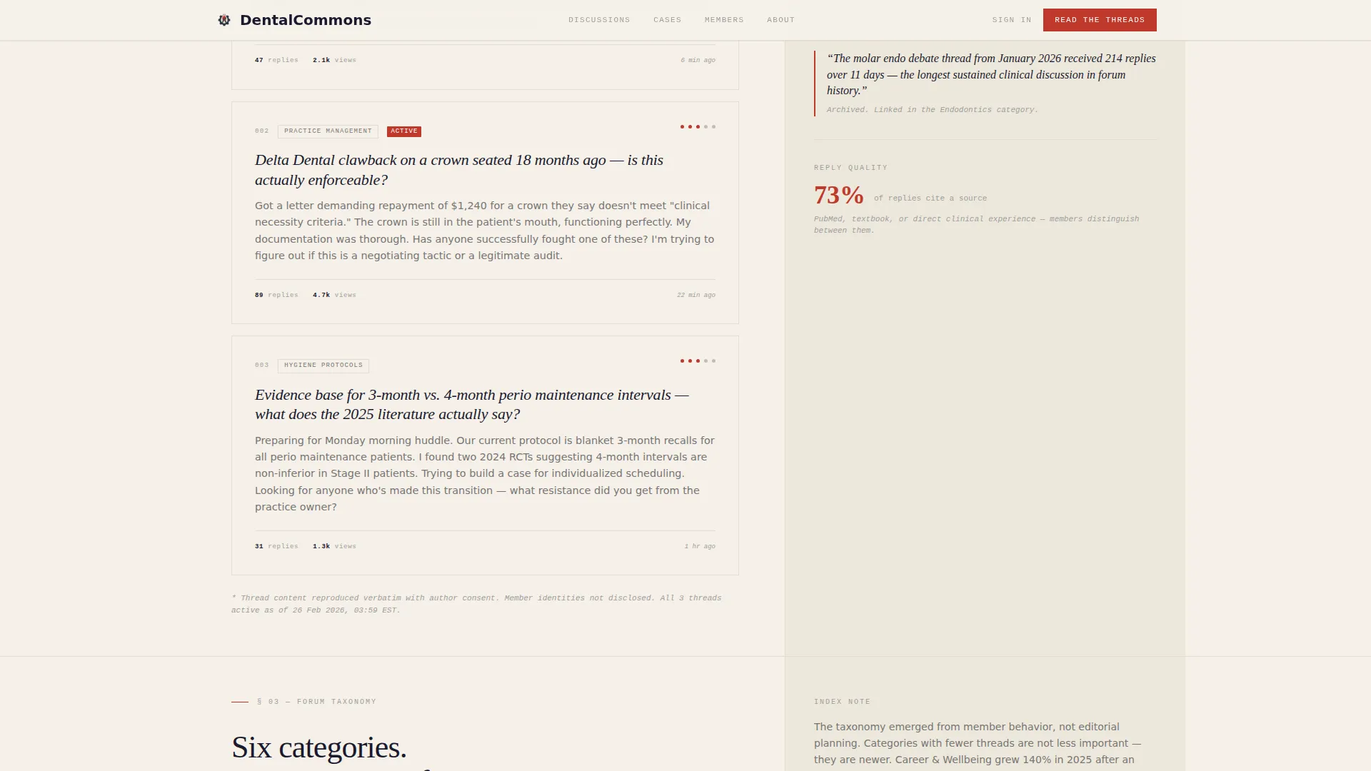 Dental Community Forum Landing Page Template