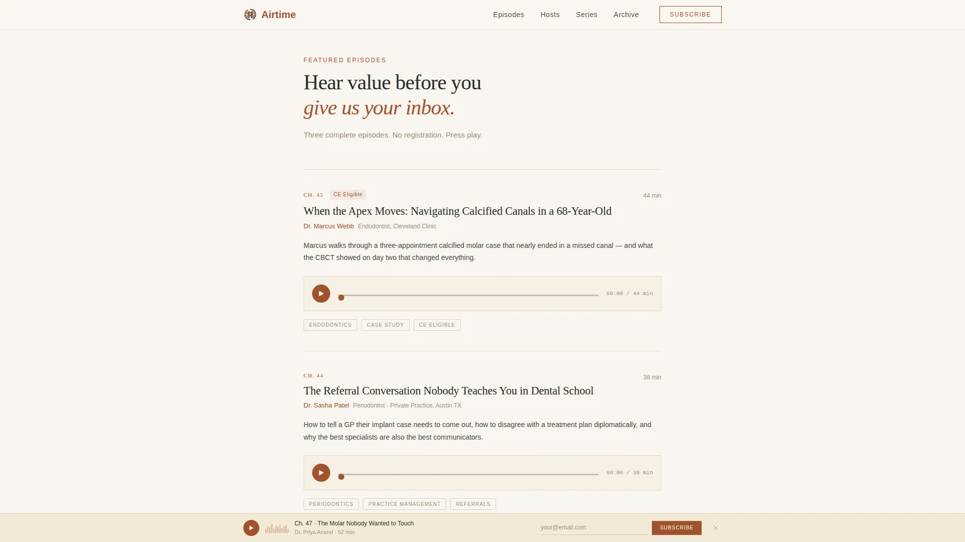 Dental Podcast Landing Page Template
