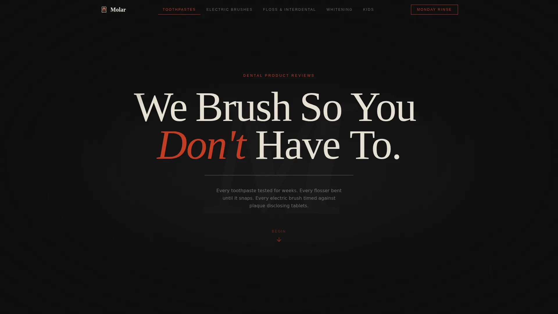 Cinematic Dental Review Blog Landing Page Template