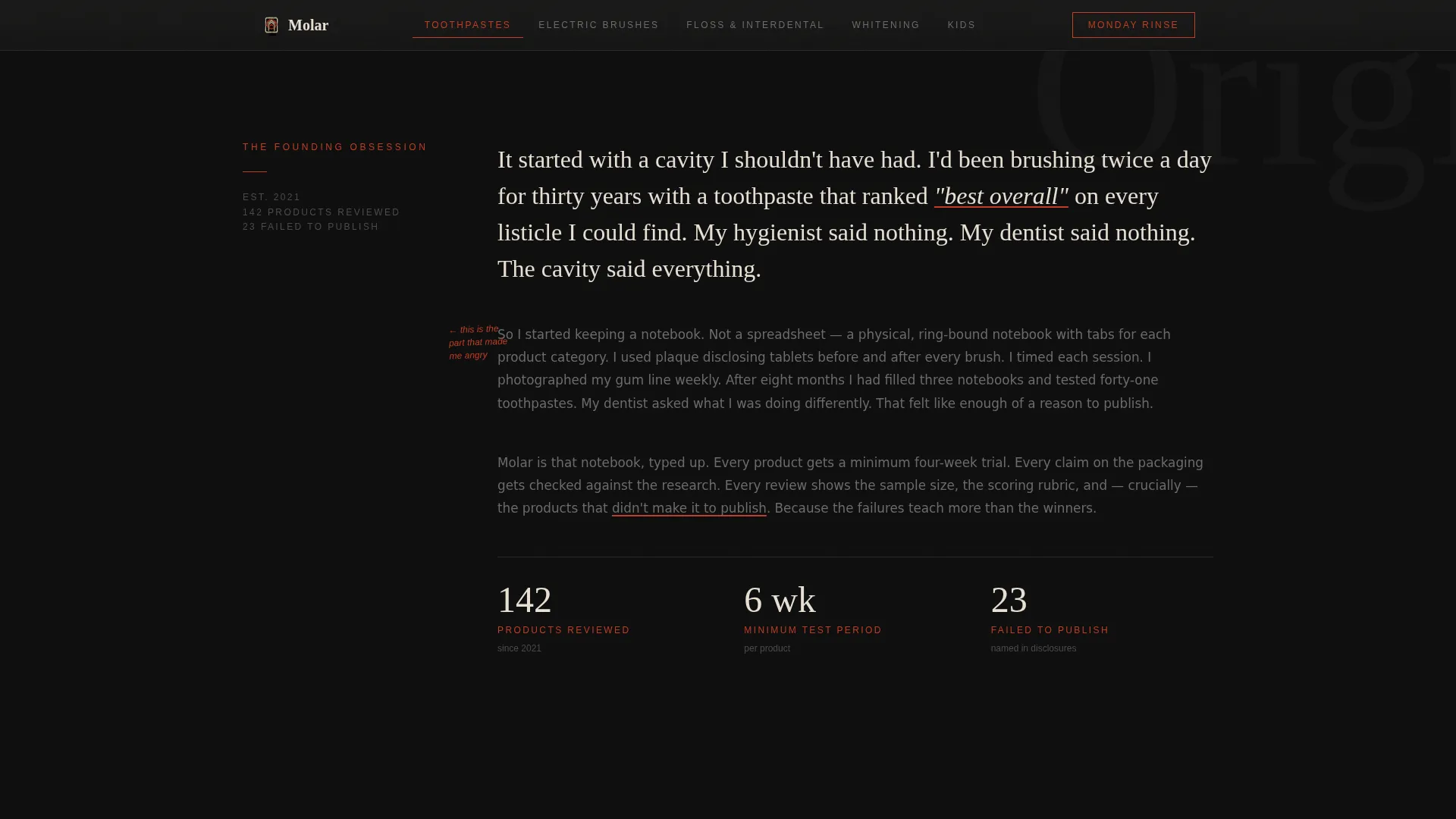 Cinematic Dental Review Blog Landing Page Template