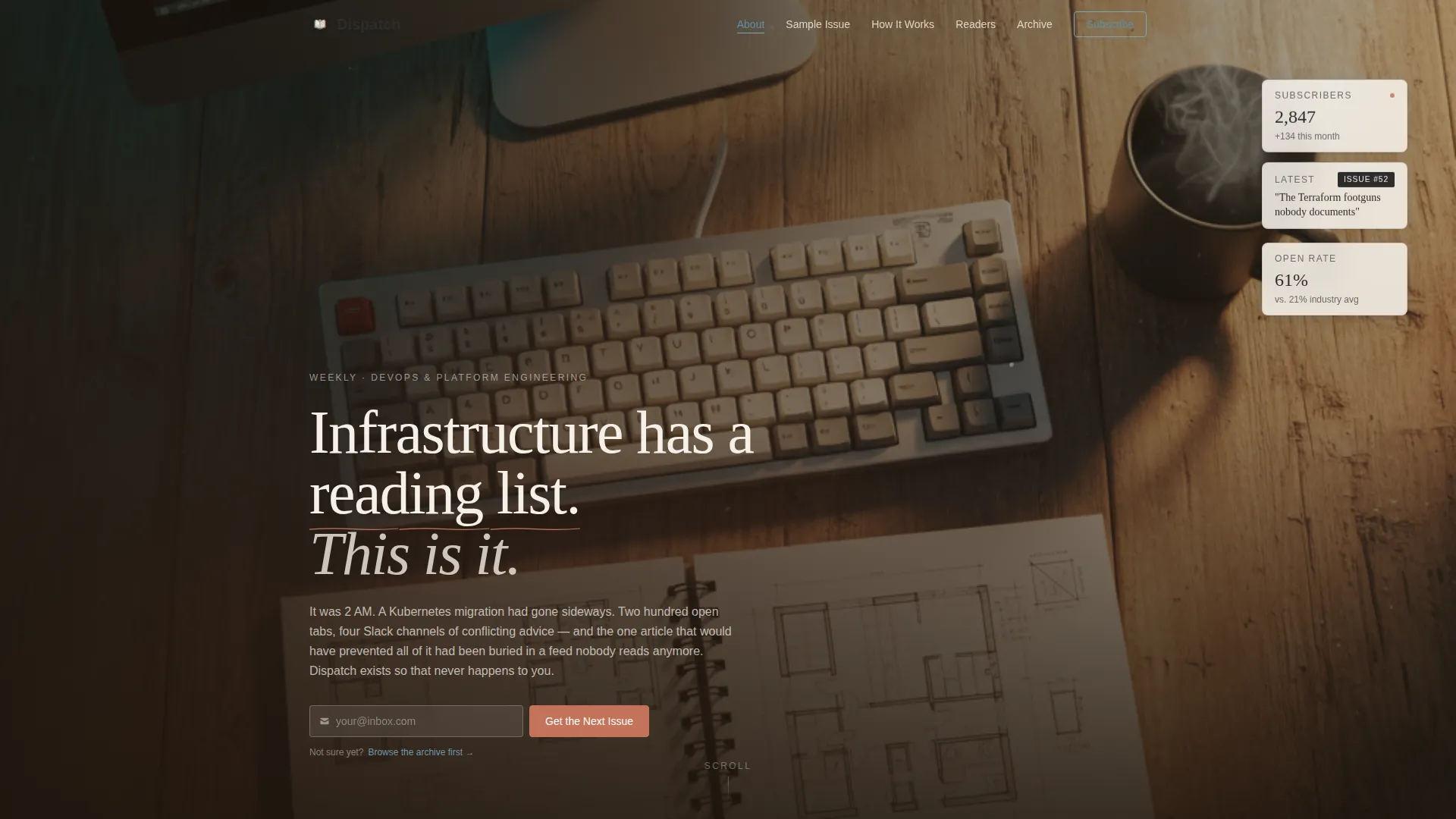 DevOps Newsletter Landing Page Template