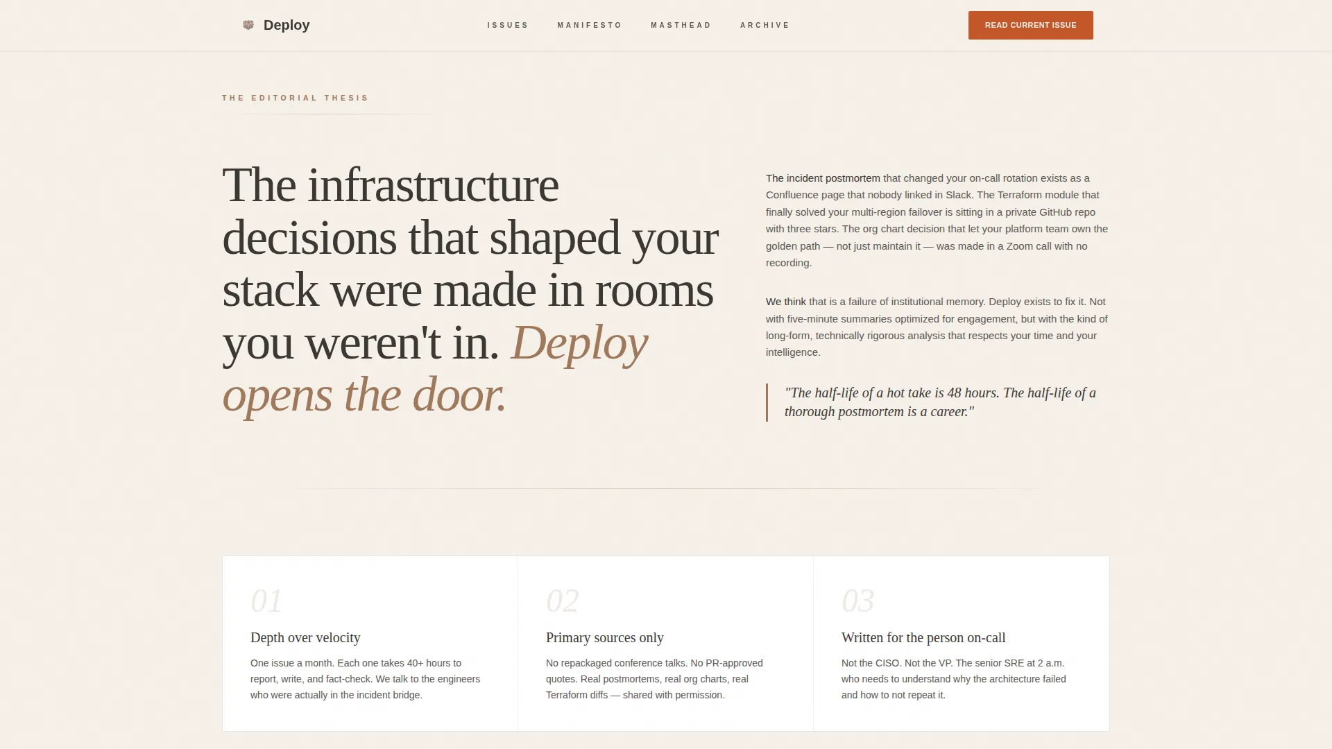 Authoritative DevOps Editorial Landing Page Template