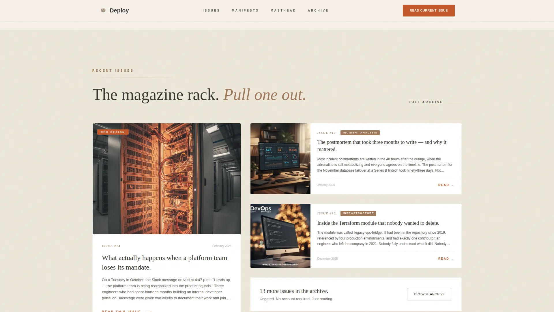 Authoritative DevOps Editorial Landing Page Template