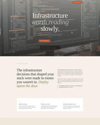 Authoritative DevOps Editorial Landing Page Template