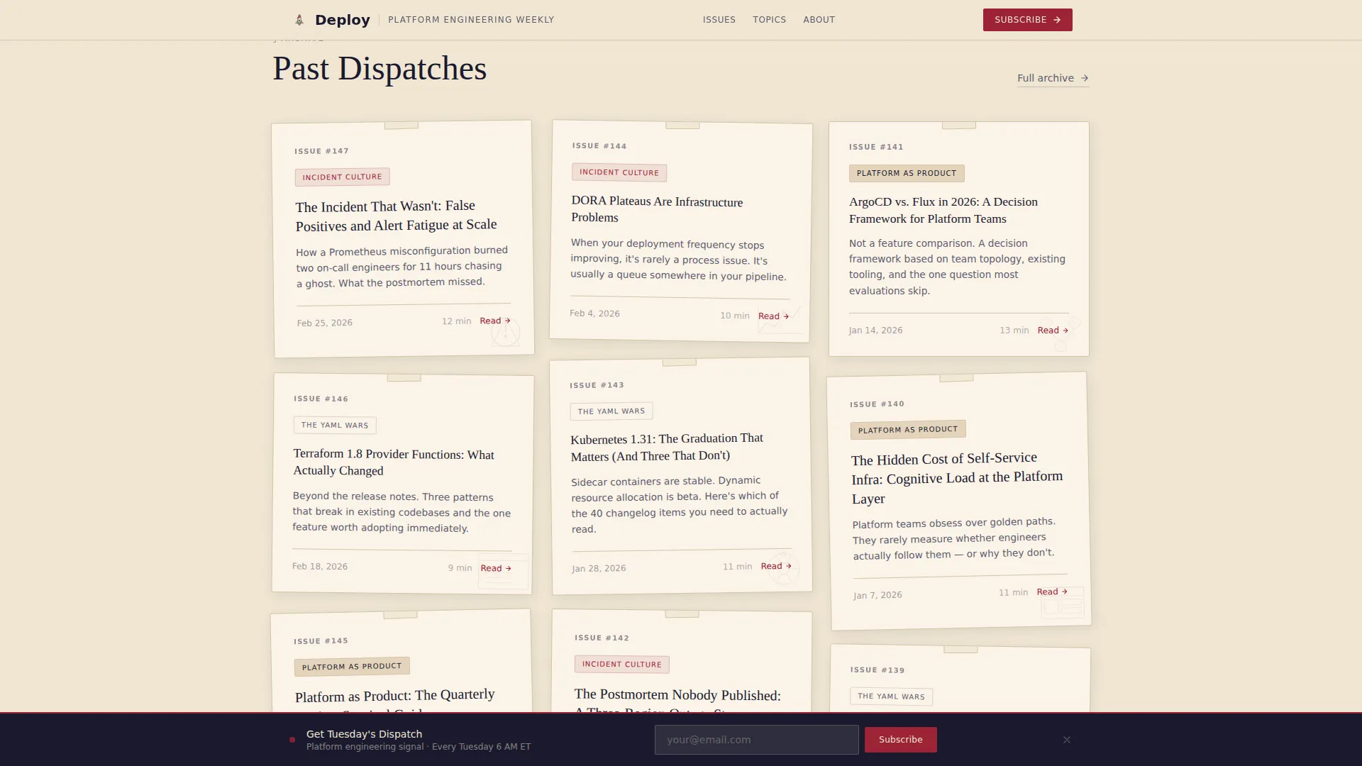 DevOps & Platform Engineering Newsletter Landing Page