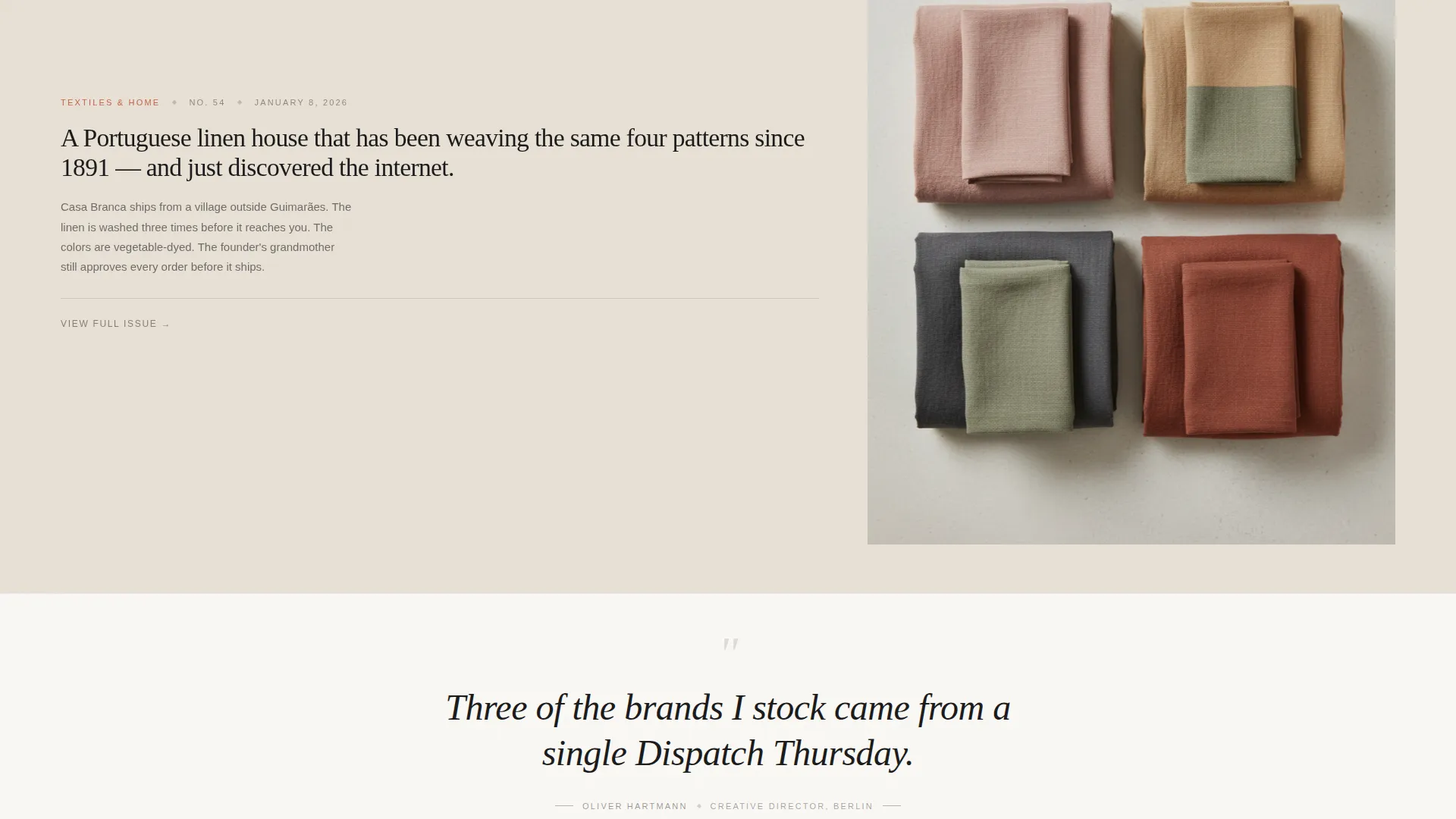 Curated eCommerce Newsletter Landing Page Template