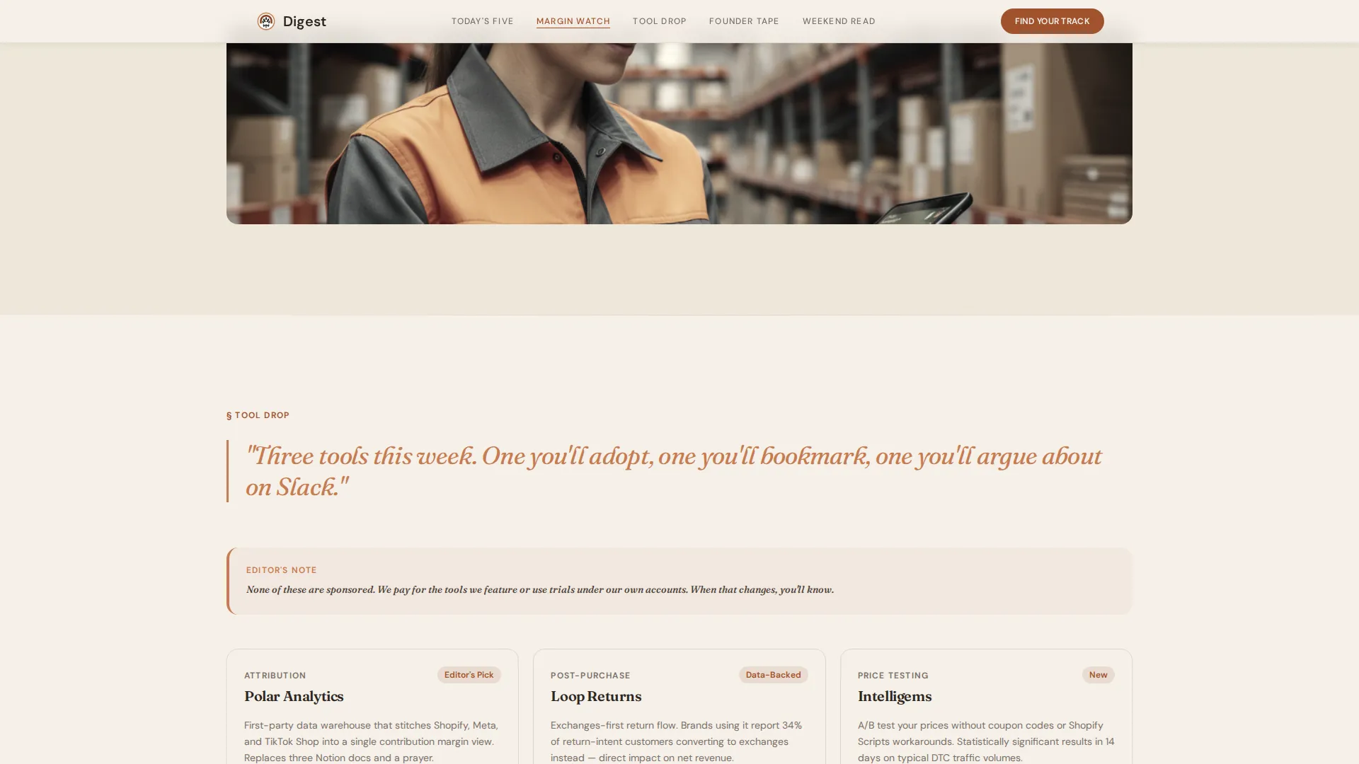 E-Commerce Daily Digest Landing Page Template